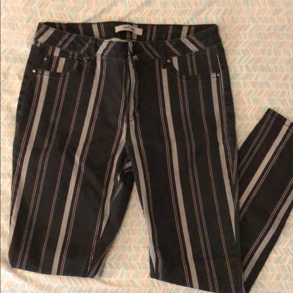 Striped skinny jeans